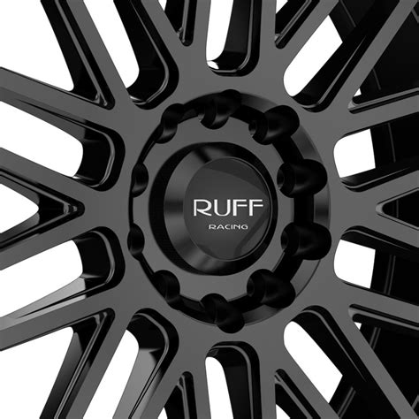 Ruff Racing R Wheels Satin Black With Red Undercut Rims