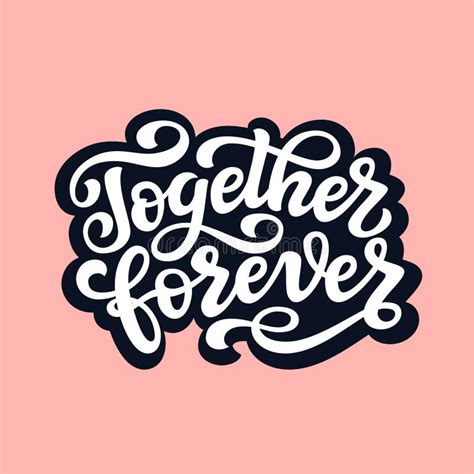 Together Forever Lettering Typography Poster Stock Vector