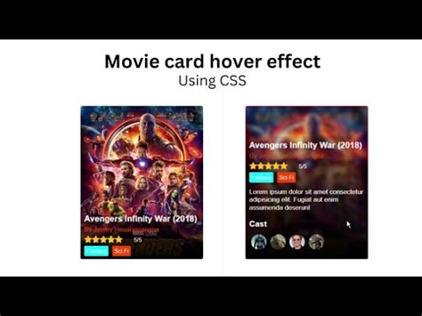 Movie Card UI Hover Effect CSS Movie Card Hover Effect Tutorial YouTube