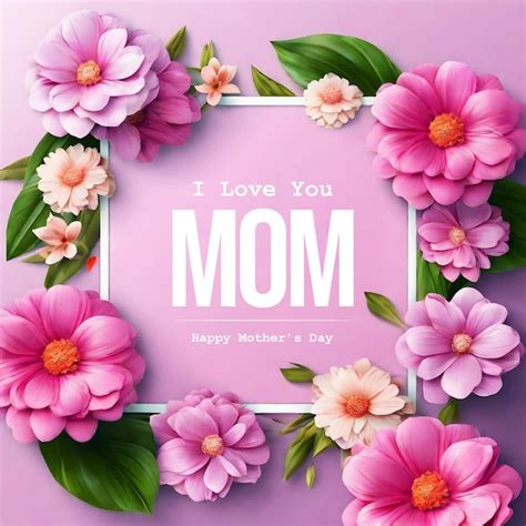 Premium Psd Happy Mothers Day Greetings Card With Beautiful Floral