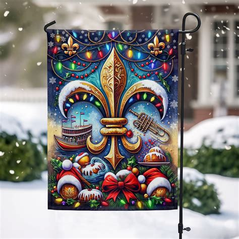 Christmas Louisiana Fleur De Lis Flag TQN2000F - Flagwix