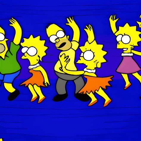 De Simpsons Dancing Afbeelding · Creative Fabrica