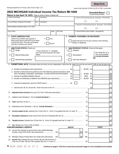 Printable Form Michigan Printable Forms Free Online