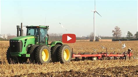 Fall Tillage With A John Deere Mold Board Plowing Furrow