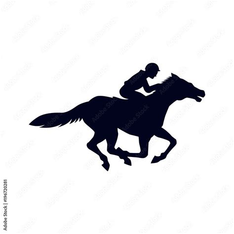 horse race silhouette vector template Stock Vector | Adobe Stock