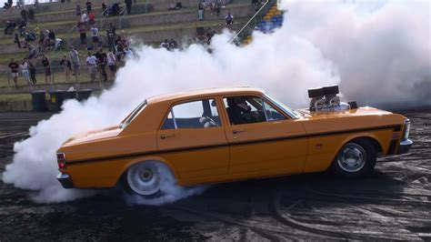 DANBRO BLOWN V8 FALCON AT BURNOUT MANIA 2 SYDNEY DRAGWAY YouTube