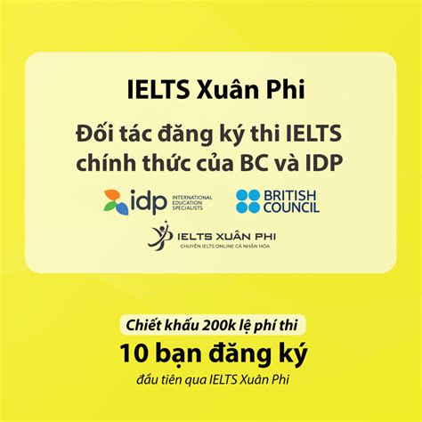 Ielts XuÂn Phi TỰ HÀo TrỞ ThÀnh ĐỐi TÁc ĐĂng KÝ Thi ChÍnh ThỨc CỦa Bc