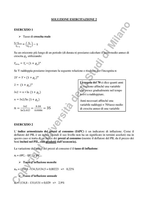 Es Soluzione Soluzione Esercitazione Esercizio Tasso Di Crescita