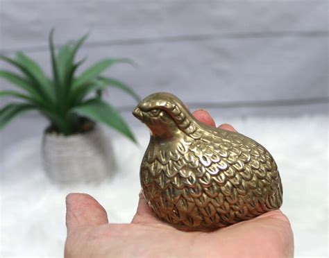 Vintage Brass Quail Figurine Set Of 3 Bird Statues Vintage Brass