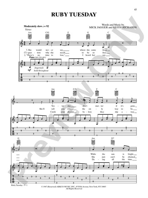 The Rolling Stones Hot Rocks 1964 1971 Guitar The Rolling Stones Digital Sheet Music Download