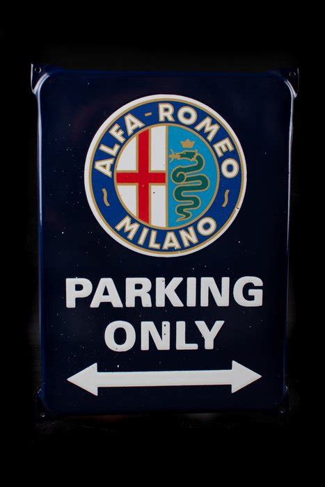 Przedmiot Ozdobny Parking Only Enamel Handmade Alfa Romeo Catawiki