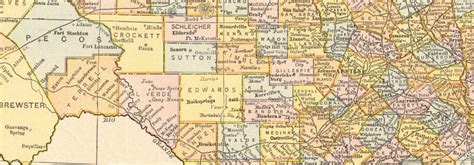 Texas State Map Showing Counties Rand Mcnally 1906 Old Antique Plan Chart