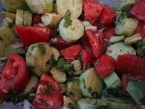 Ultimate tomato cucumber summer salad