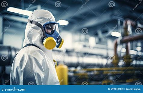 Man in Hazmat Suit and Gas Mask Protecting Against Contamination Stock ...