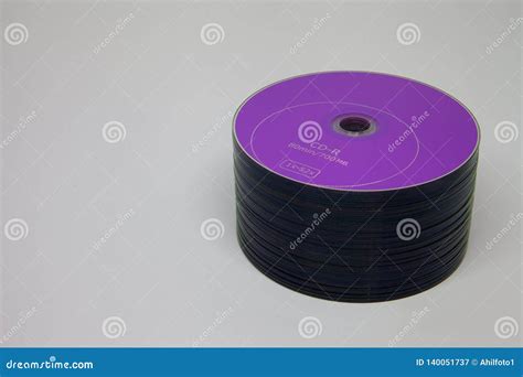 Large Stack Of Purple Cd Disks Stock Image Image Of Round Memory