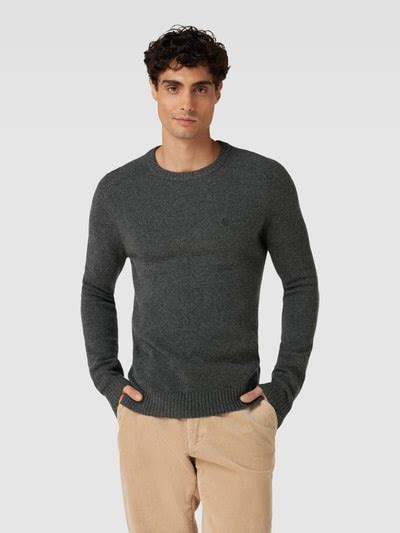 Mcneal Strickpullover Aus Lammwolle Dunkelgrau Melange Online Kaufen