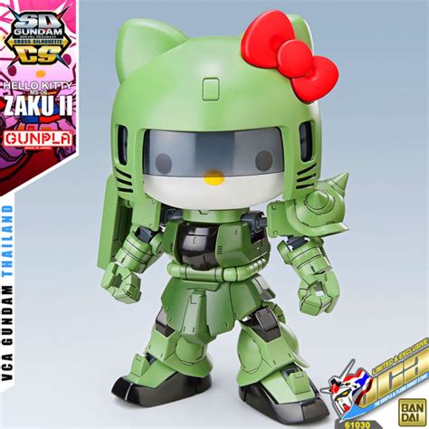 Bandai Gunpla Sd Cross Silhouette Sdcs Hello Kitty Ms 06 Zaku Ii โมเดล