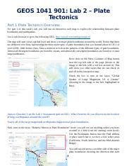 Understanding Plate Tectonics Geos Lab Exploration Course Hero