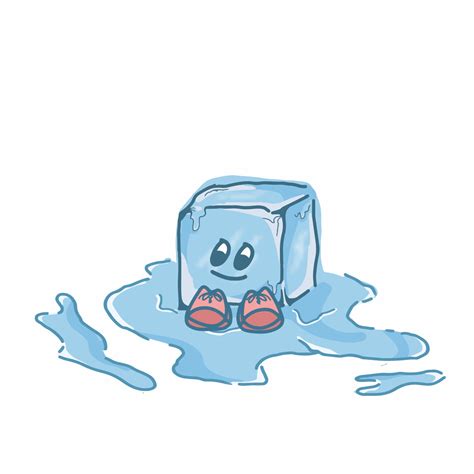 Melting ice cube character vector template design illustration 3087575 ...