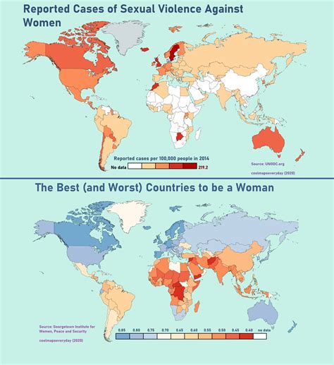 Reported Cases Of Sexual Violence Against Women Vs The Best Countries To Be A Woman R Mapporn