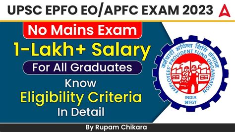 UPSC EPFO APFC EO AO Exam 1 Lakh Salary For All Graduates Now