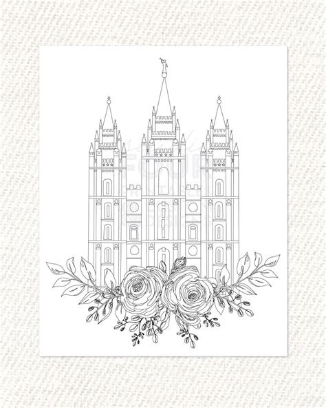 Temple Page Lds Temple Art Coloring Pages Lds Temples