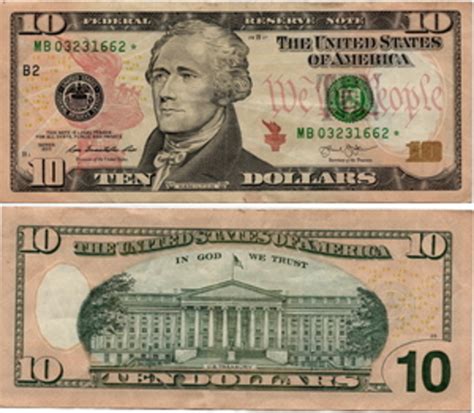 10 Dollars Federal Reserve Note Colored United States Numista