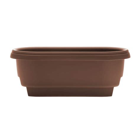 Bloem Deck Rail Planter In Chocolate Plastic Deck Rail Planter