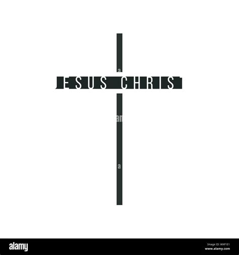 Words Jesus Christ in Cross Shape, Christian symbol. Stock vector ...