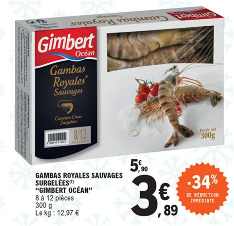 Promo Gambas royales sauvages surgelées chez E Leclerc