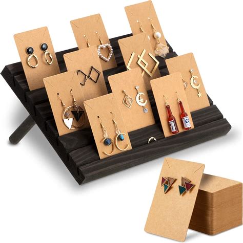 Amazon Wooden Earring Display Stands Portable Earring Display