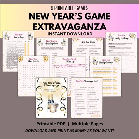 New Year's Games New Year's Party Games New Year's Game Bundle New ...