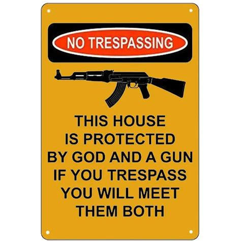 Warning Signs No Trespassing Property Protected God Guns - Temu