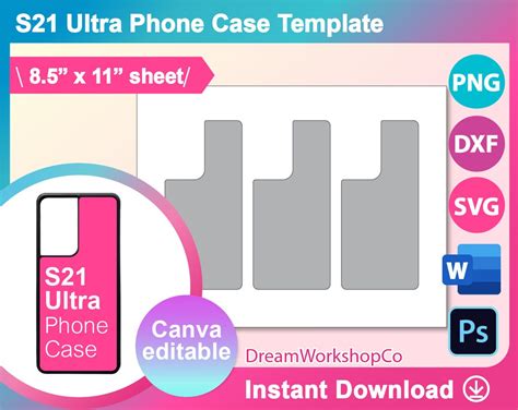 S Ultra Template Phone Case Template For Sublimation Svg Dxf