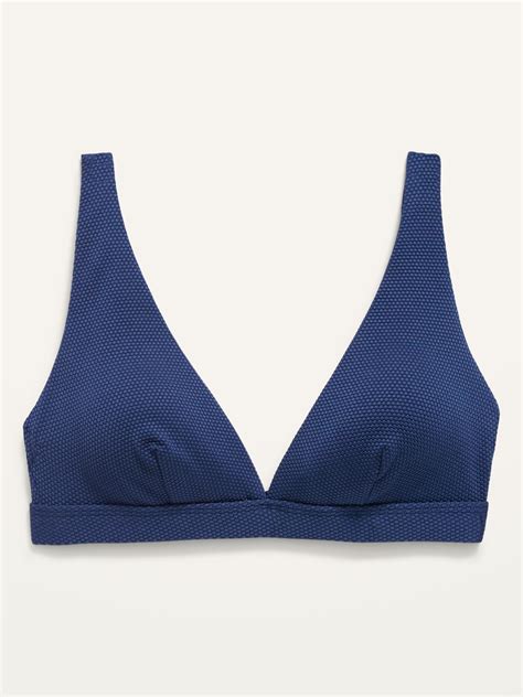 Piqué Classic Plunge Triangle Bikini Swim Top Old Navy