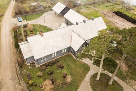 Aerial View of Kolka Village, Latvia Stock Image - Image of building ...