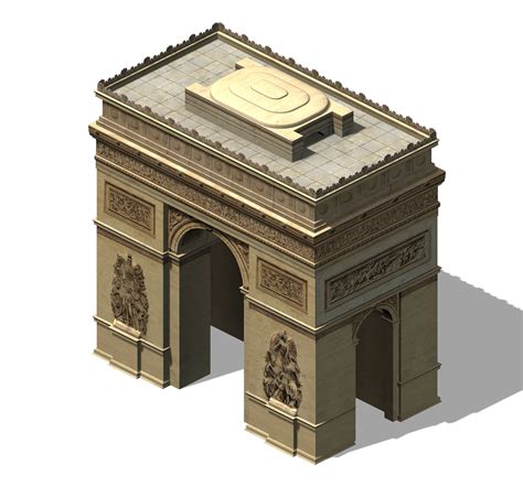 City Building Arc De Triomphe 3d Model Cgtrader