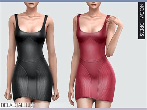 Belal S Belaloallure Noemi Leather Dress Patreon In Sims