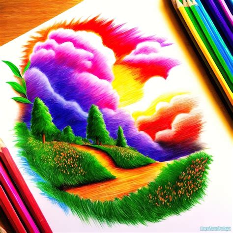 Premium Photo | Colorful drawing of rainbow on canvas with ...