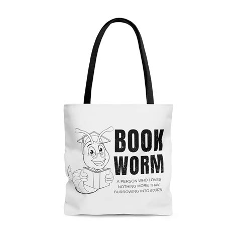 Bookworm Tote Bag For Book Lovers Etsy