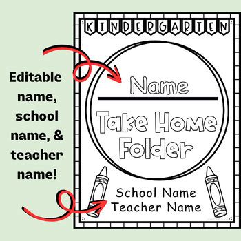 Editable Take Home Folder Covers For Back To School By Ryse And Teach