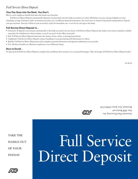 Adp Direct Deposit Enrollment Pdf Form Formspal