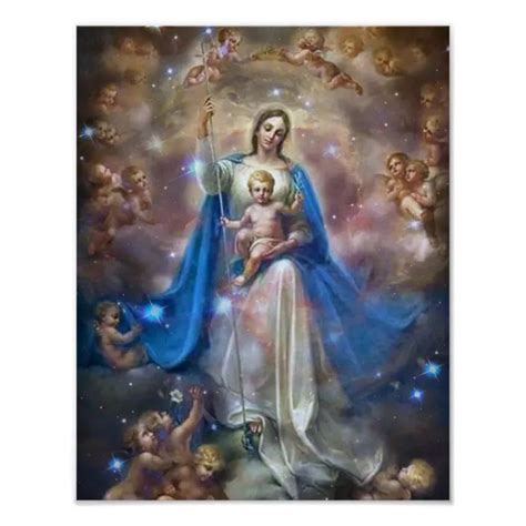 Mary, Queen of Angels. Poster | Zazzle | Jesus and mary pictures, Mother mary images, Blessed ...