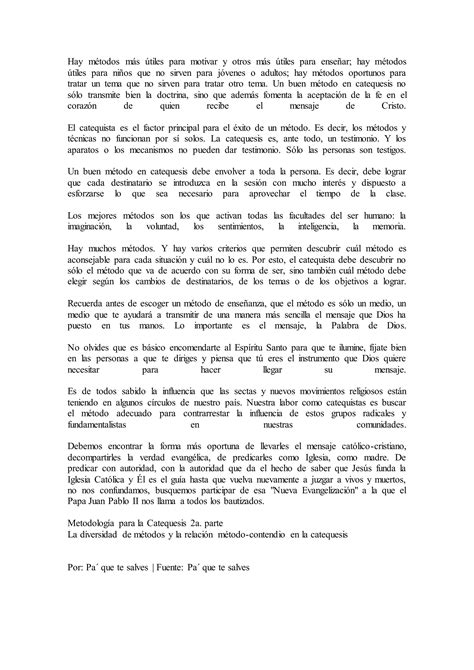 Metodolog A Para La Catequesis Pdf