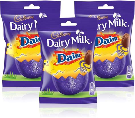 3x Cadbury Dairy Easter Milk Chocolate Daim Mini Eggs 86g Amazon Co