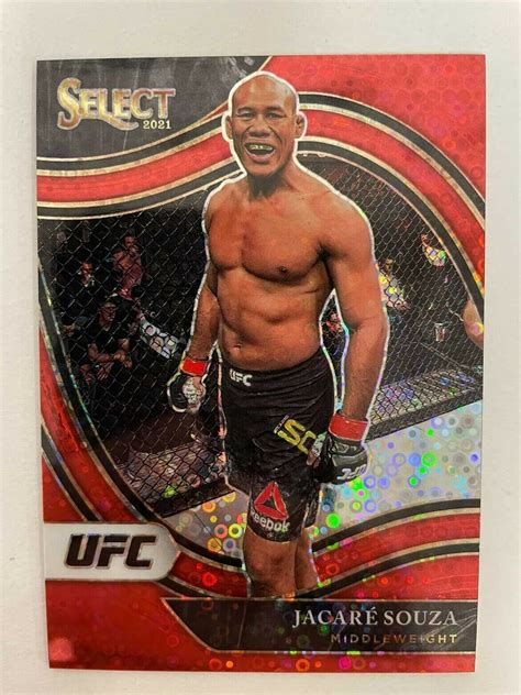 JACARE SOUZA 2021 PANINI SELECT UFC OCTAGONSIDE RED PRIZM DISCO 199