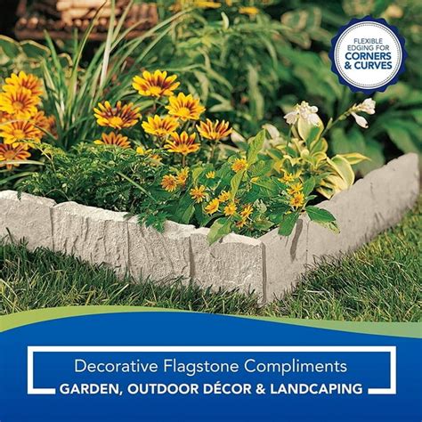 Suncast Fse10lt Landscape Border Decorative Plastic Stone Style Edging 5 Pack 3 3tan Plastic