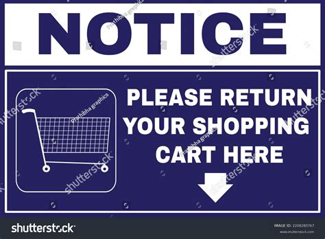 Return Your Shopping Cart Here Sign Stock Vector Royalty Free