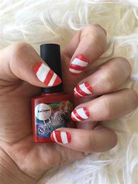 Christmas Candy Cane Nails - Style Within Grace