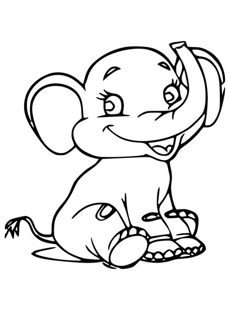 Dibujo E Imagen Elefante Bebé Para Colorear Y Imprimir Gratis Para Adultos Niñas Y Niños